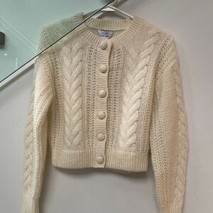 & Other Stories Cream Cable Knit Cardigan XS